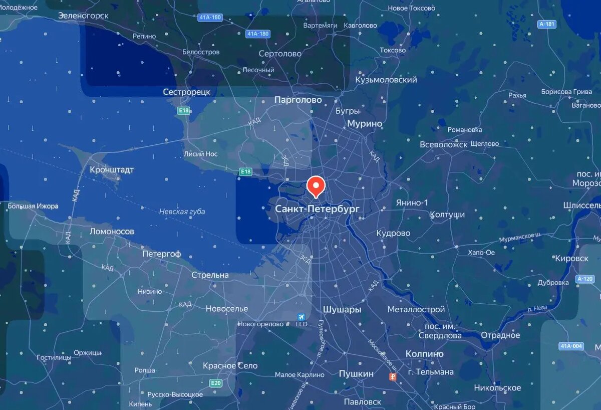    Карта осадков а 10.00. Фото: скрин Яндекс.Погода