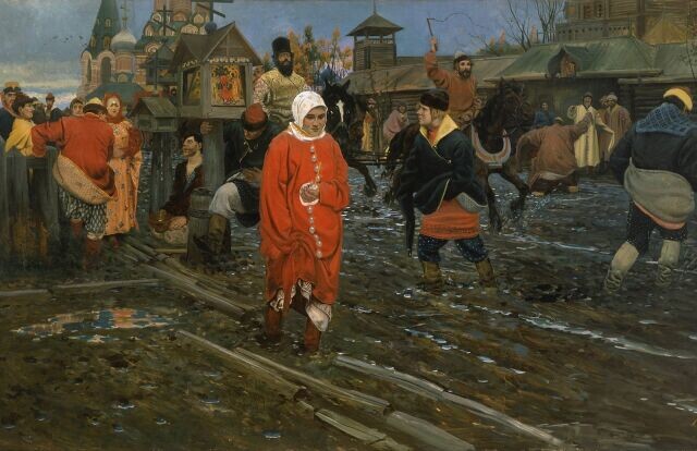 Картина Рябушкина А.П. «Московская улица XVII века в праздничный день», 1895, Русский музей, Санкт-Петербург