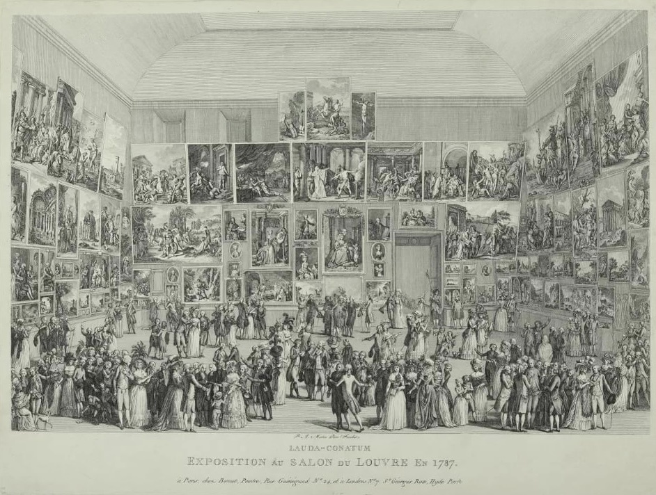 Мартини П. Гравюра. Выставка в Салоне Лувра в 1787 году. 1787