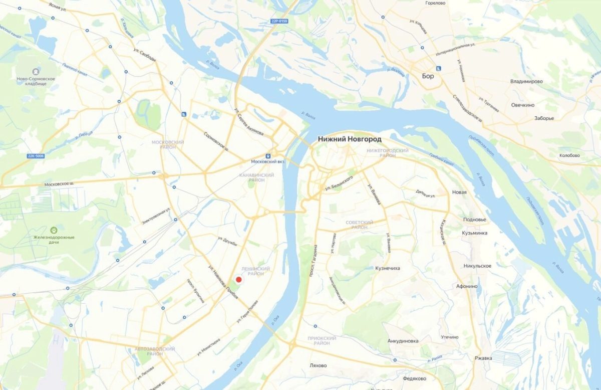    Карта Нижнего Новгорода в «Яндекс. Картах»