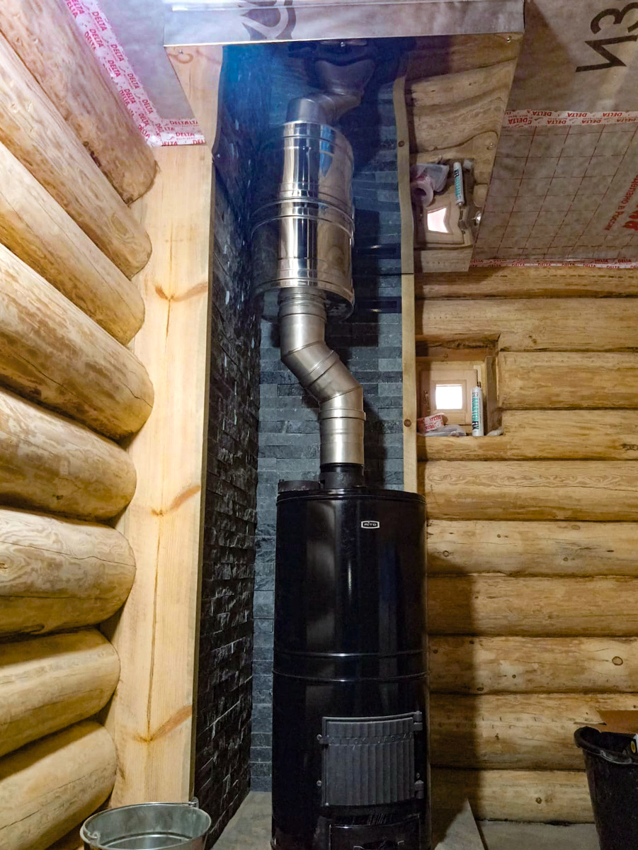 Модульный дымоход ВУЛКАН из нержавеющей стали для бани