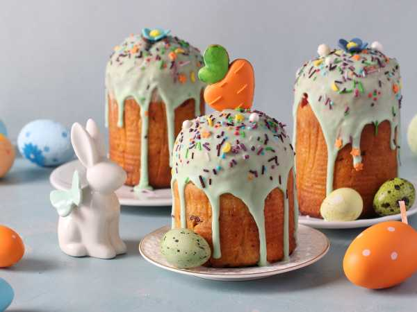 Влажный и мягкий пасхальный кулич (тесто на ночь)