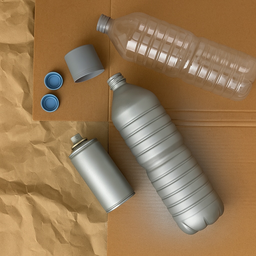 Используя бумагу или картон в качестве подложки при окрашивании бутылок.