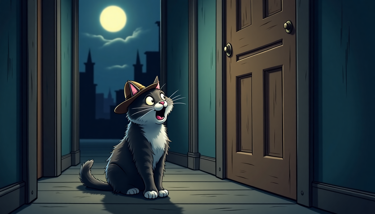 Кот орет под дверью спальни