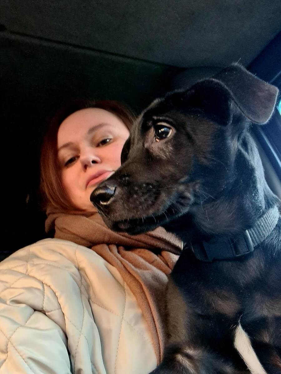 Это мы ездили с Сэмом на вторую прививку  28 марта, аккурат в его день рождения. Фото из личного архива автора.