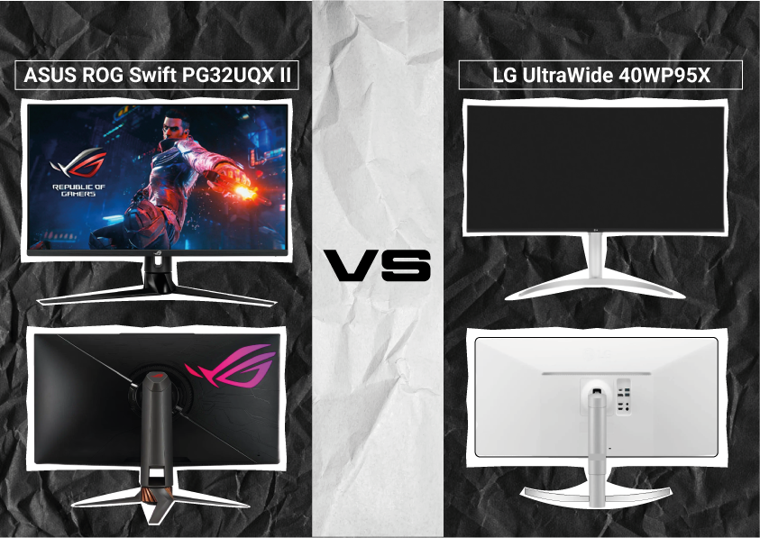 ASUS ROG Swift PG32UQX II VS LG UltraWide 40WP95X 