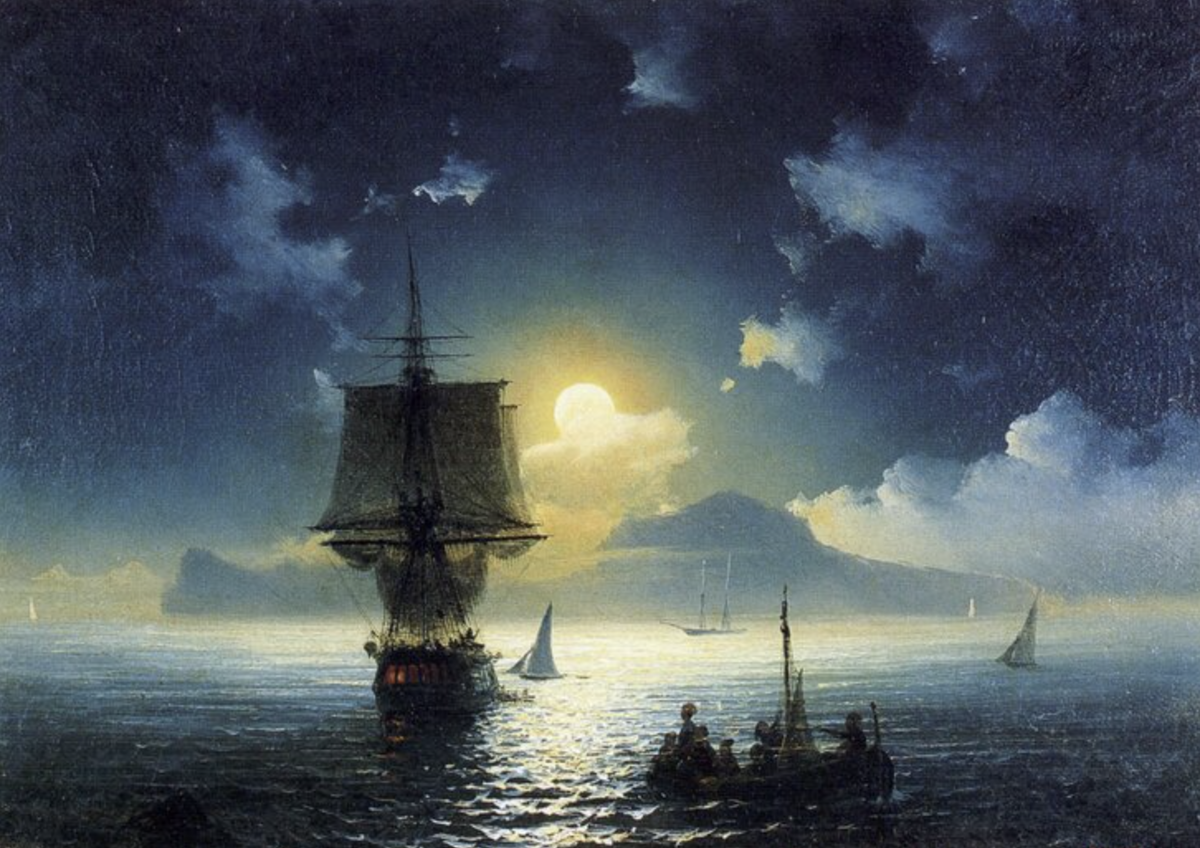 Иван Айвазовский "Лунная ночь на Капри", 1841
