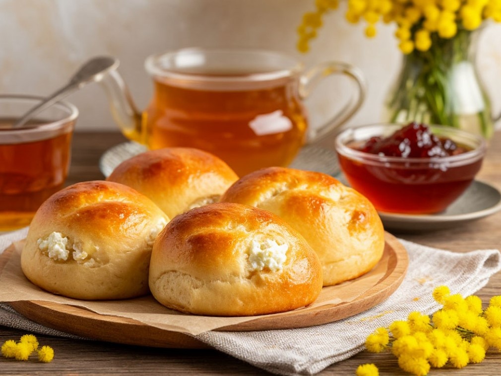 Булочки с творогом в духовке
