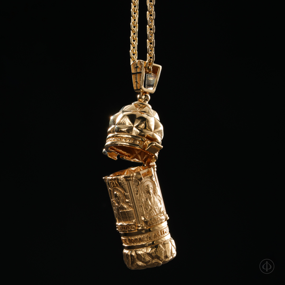 Колба-мощевик из золота 750 Арт.041