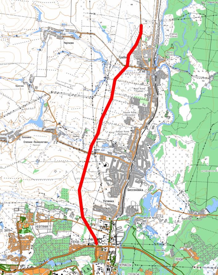 Пенза-Ухтинка-Бессоновка-Грабово