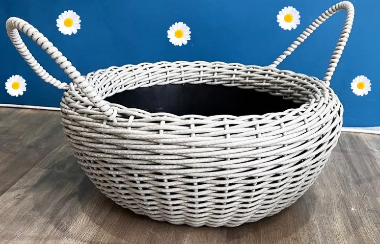 Подготовка емкости к плетению корзины из ротанга с двумя ручками и с красивыми узорами своими руками Пошагово