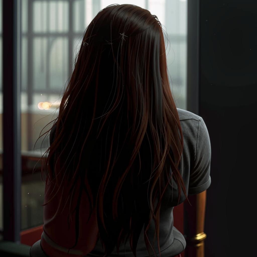 Мужчина хочет лишить возлюбленную длинных красивых волос.  Фото: Изображение сгенерировано нейросетью Kandinsky 3.1