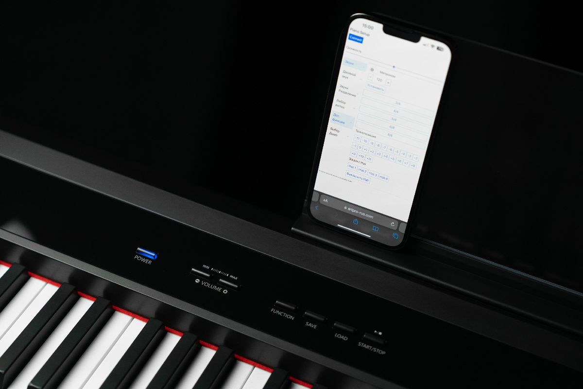 WEB-приложение цифровых фортепиано Antares