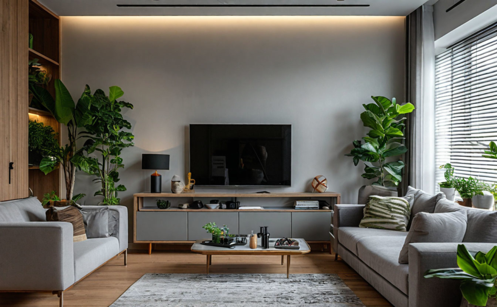    Минимализм в декоре маленькой гостиной Keri