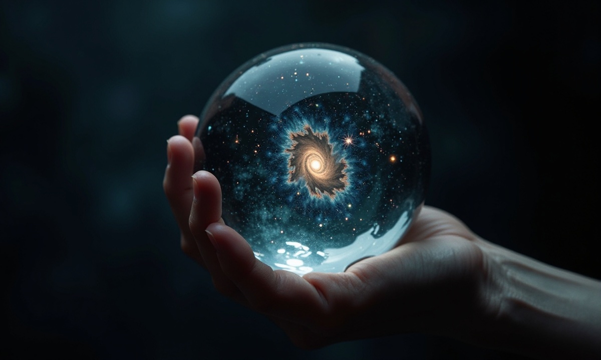 Вселенная, отраженная в хрустальном шаре.