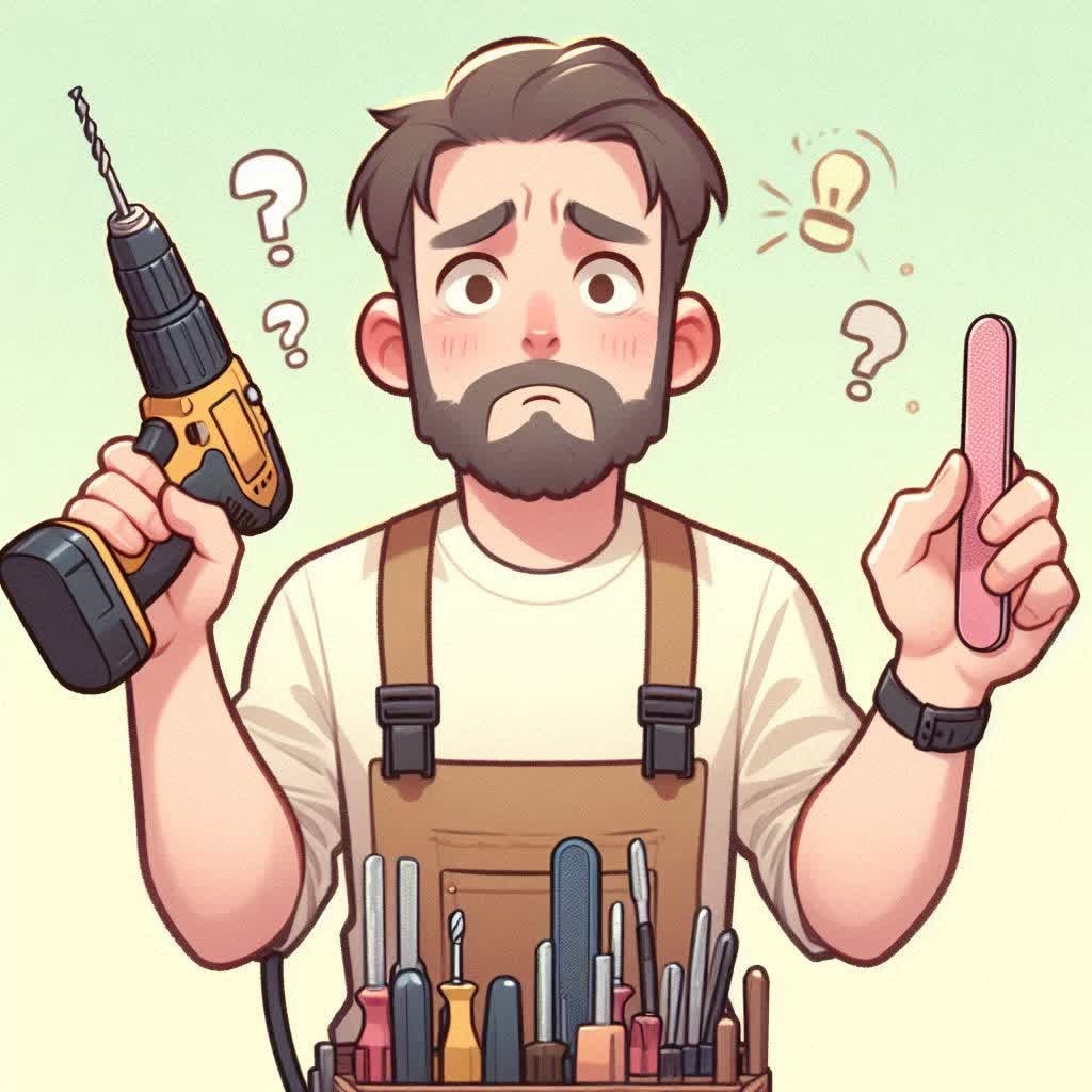 Муж, видимо, сначала подумал: «Наконец-то мой час настал!» 🔥 Встаёт на колени… но не для романтики, а чтобы полировать ей стопы, как паркет перед приходом тёщи! 😱  

И что вы думаете? Клиентка в восторге: «Разницы с мастером — ноль!» А я сижу, представляю картину: муж с дрелью в руках, искры из-под пяток как в «Форсаже», а она — на диване, как царица Савская, попивает чаёк и ставит лайки в соцсетях. ☕ 