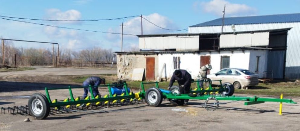 сборка бороны после транспортировки 