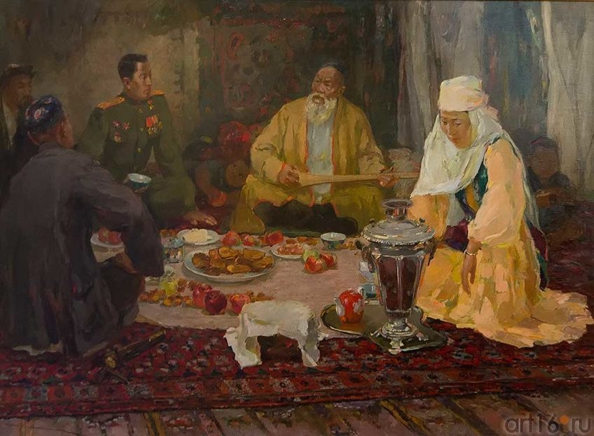 Б. Урманче. В гостях у Джамбула (1946) / Аrt16.ru