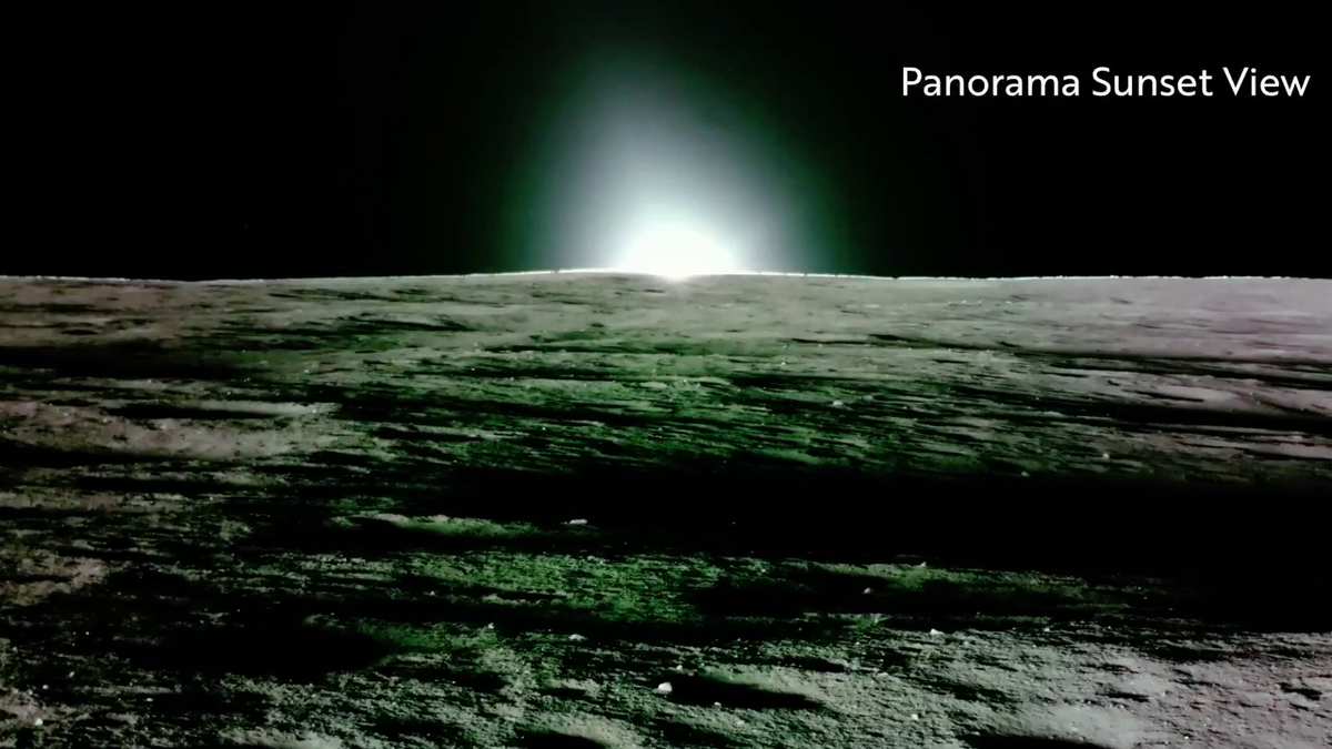 Закат Солнца на Луне