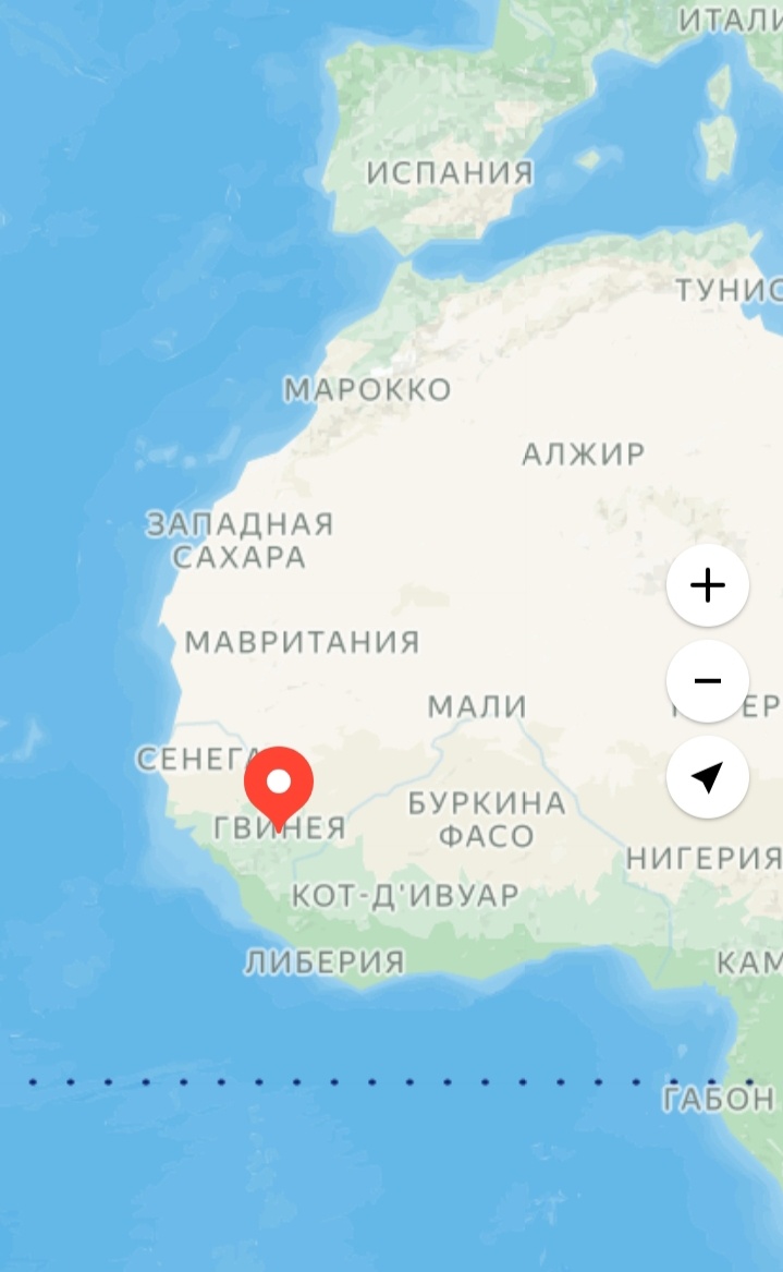 Государство Гвинея на карте.