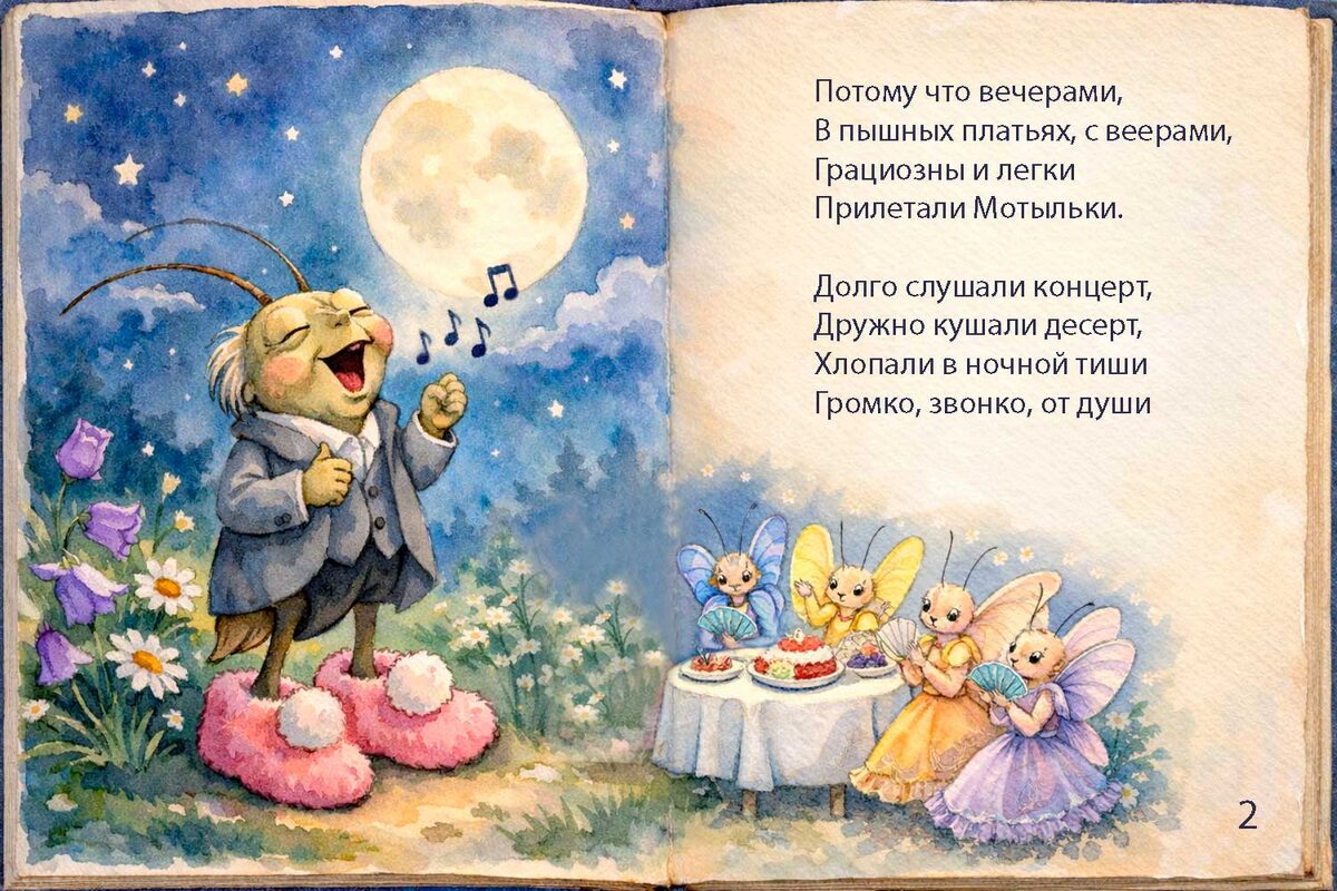 Иллюстрация Сказка Сверчок и Цикада страница 2 на сайте v-chemodanova.ru