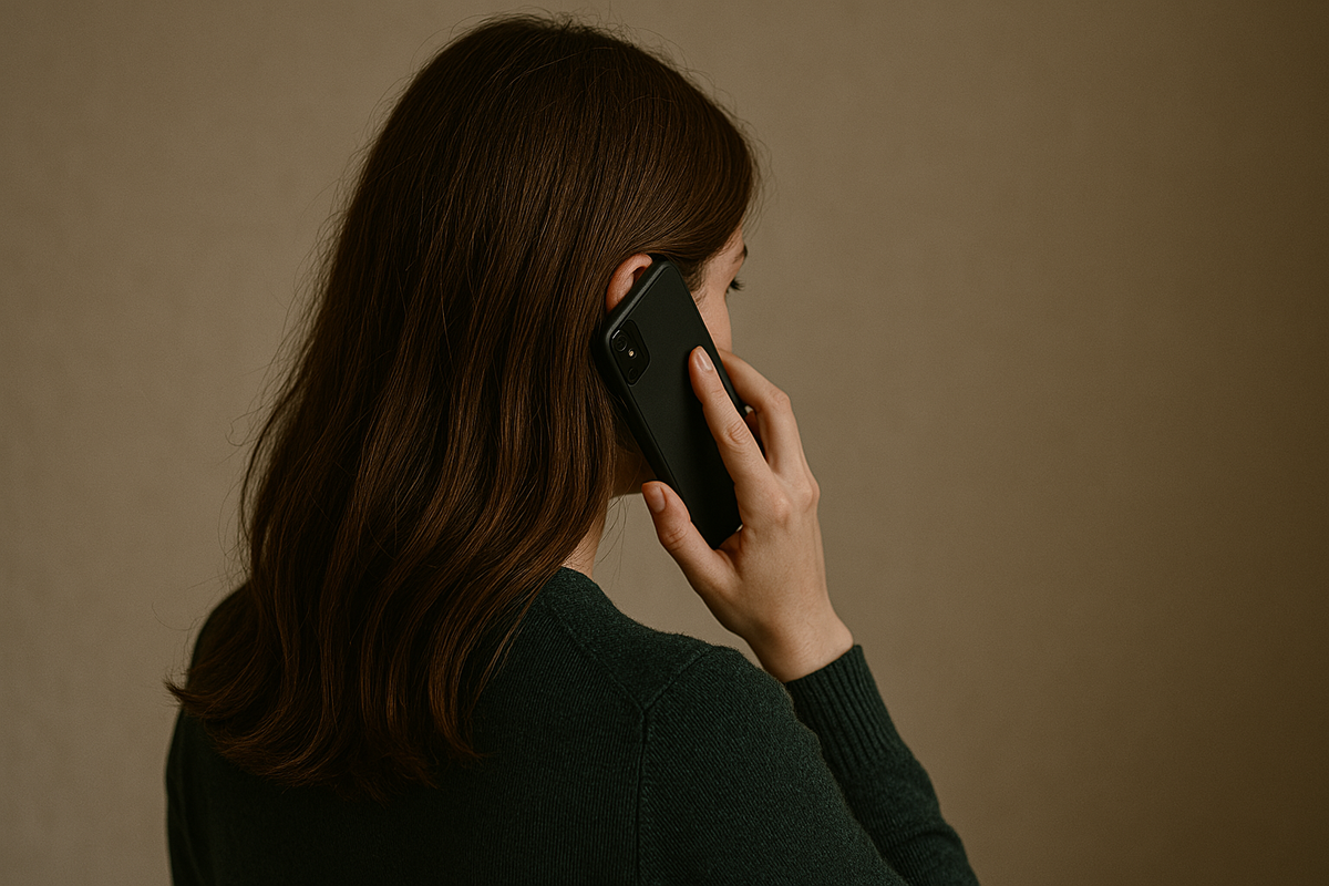 Когда звонили по телефону, отворачивалась и уходила в другую комнату