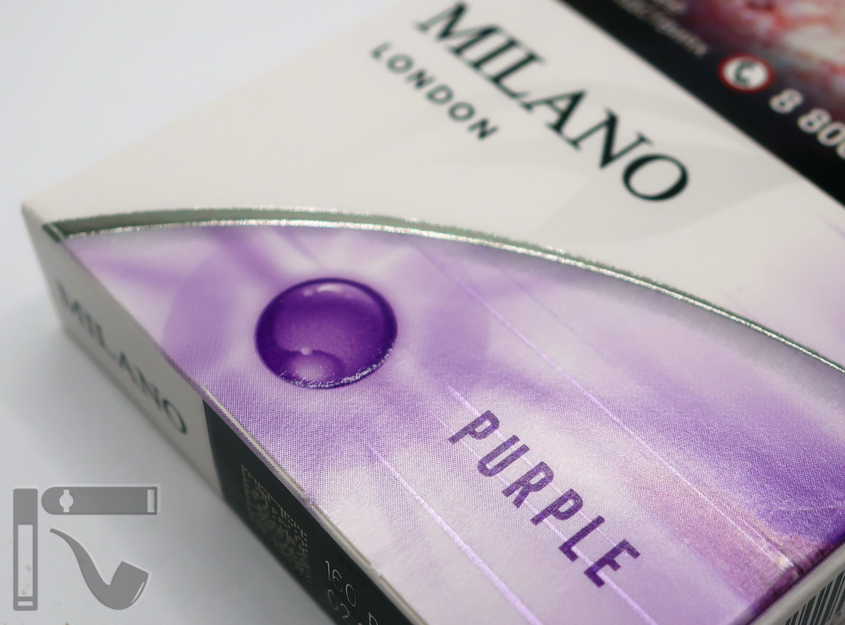 Сигареты Milano London Purple. Фото: © канал "Уголок Курильщика"