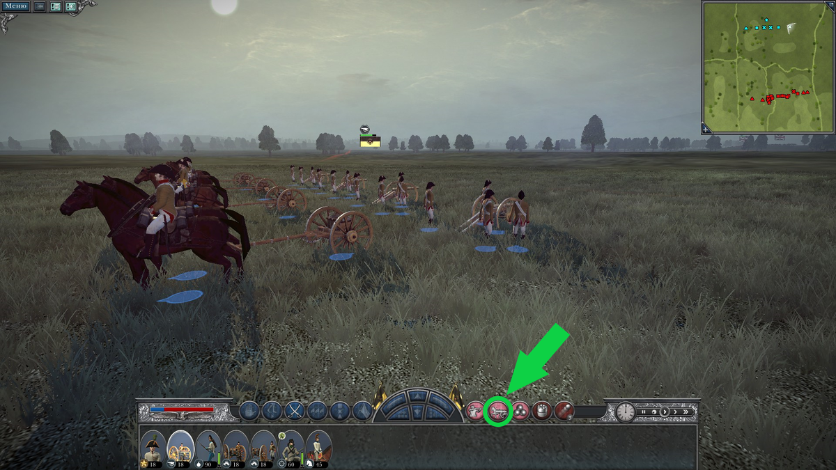 Боевое построение 6-фунтовой артиллерии