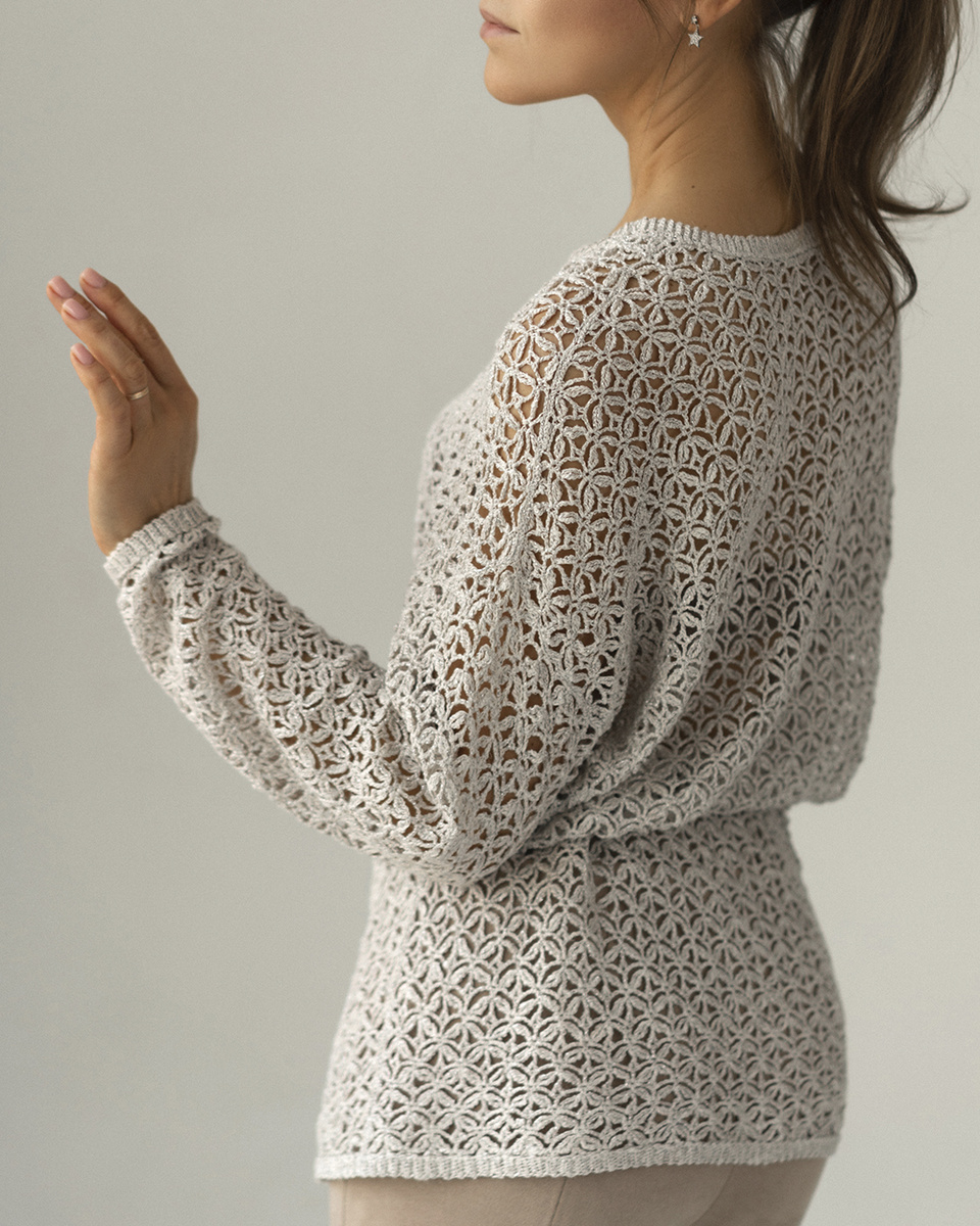 Состав пряжи: крапива и люрекс