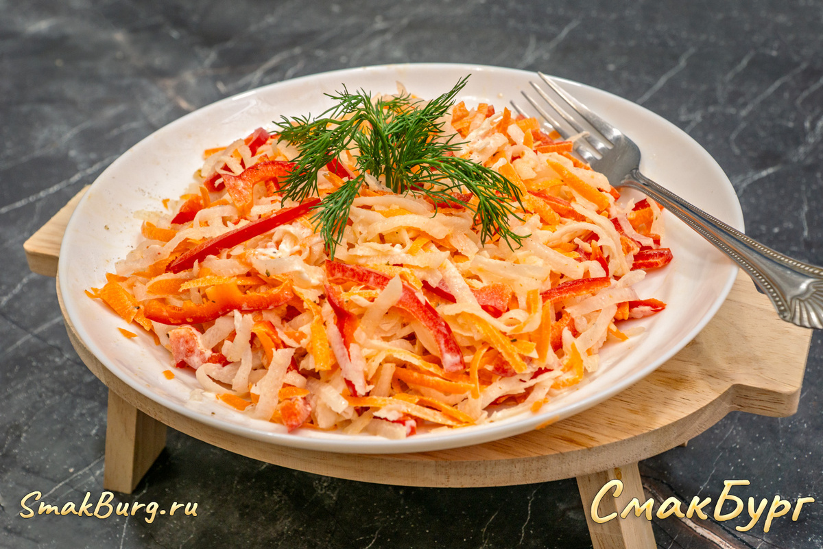 Вкусный и полезный овощной салат на каждый день - приятное дополнение к вашему привычному меню!