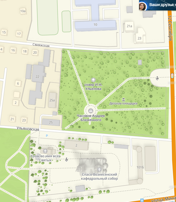 Сквер на Яндек Карте