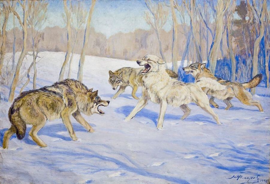 Флёров Константин Константинович (1904-1980). Волки. 1946.