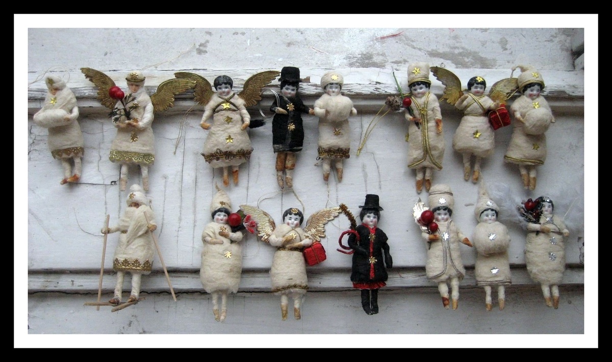 Дореволюционные ватные елочные игрушки