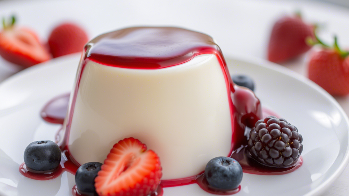 Панна котта с ягодным соусом