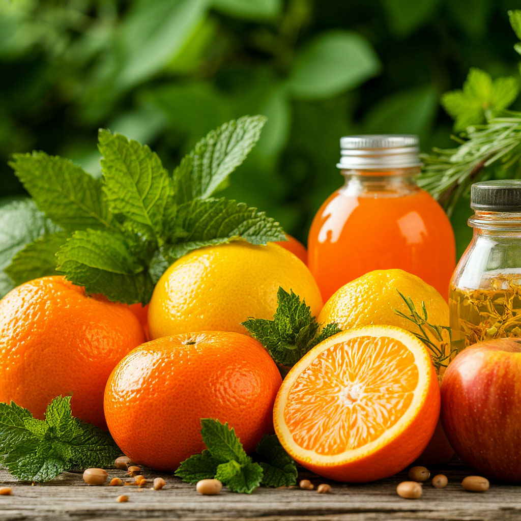 Зелень и цитрусовые - надежный источник витамина С