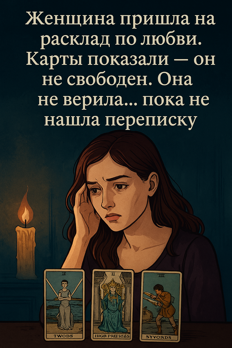 << Она пришла с любовной надеждой, а ушла с разбитым сердцем. Карты предупредили, но она не поверила. Через пару дней всё вскрылось… А спустя месяц — её жизнь изменилась. До мурашек. >>
