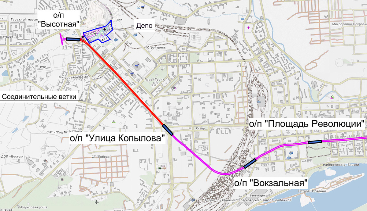     Речь идет вот об этом одном перегонном тоннеле в 2,6 км от станции «Ул. Высотная» до ст. «Ул. Копылова». Генподрядчик строительства Красноярского метро пока не нашел того, кто будет его прокладывать