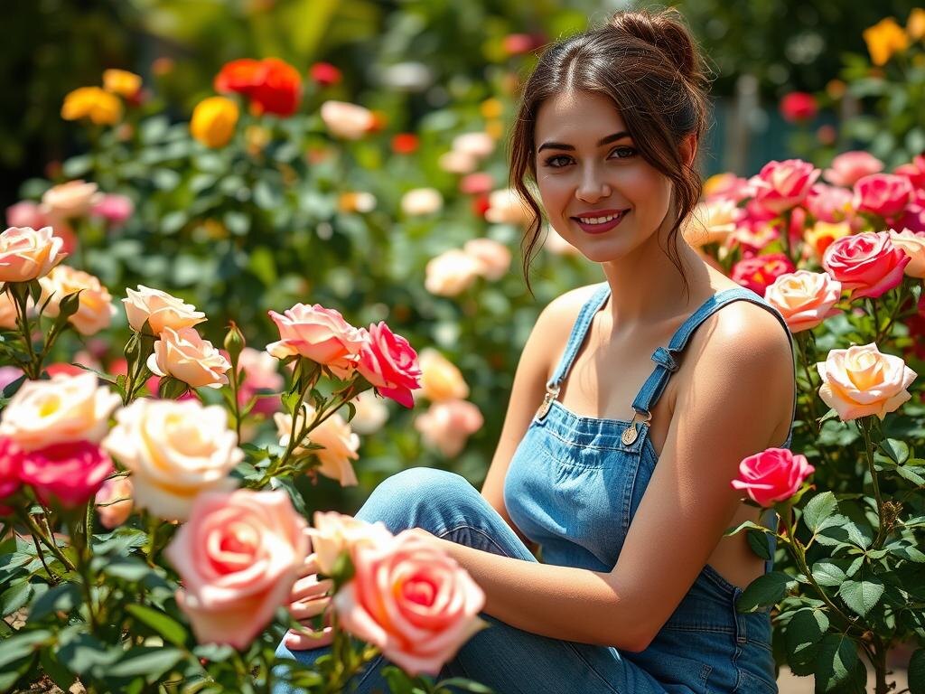 Розы в саду.