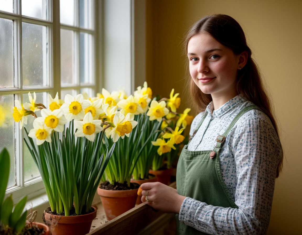  цветущие нарциссы.