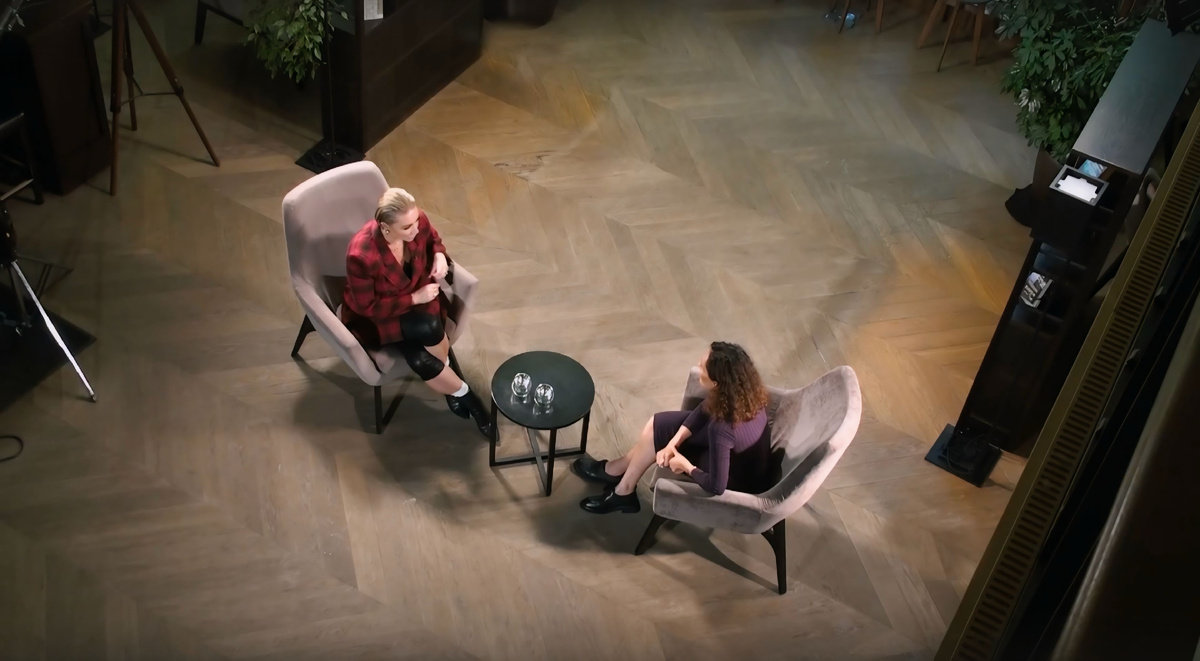 Алина Герман и Анна Имерлишвили. Сьемки программы Имерлин-это Анна. 2024г.