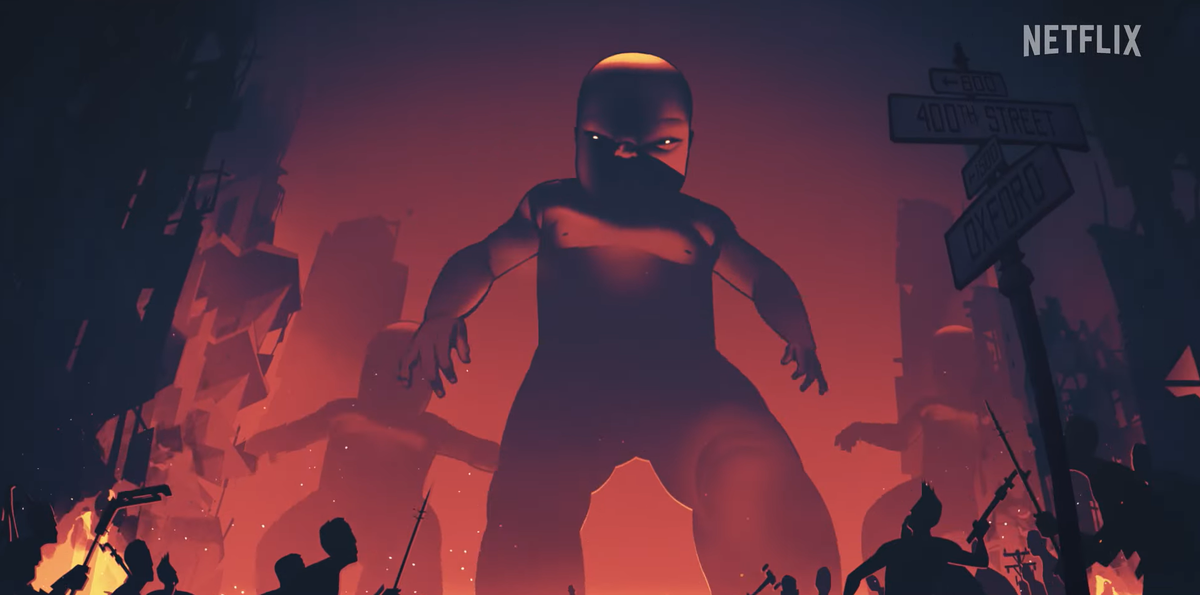     Кадр из трейлера «Любовь, смерть и роботы»