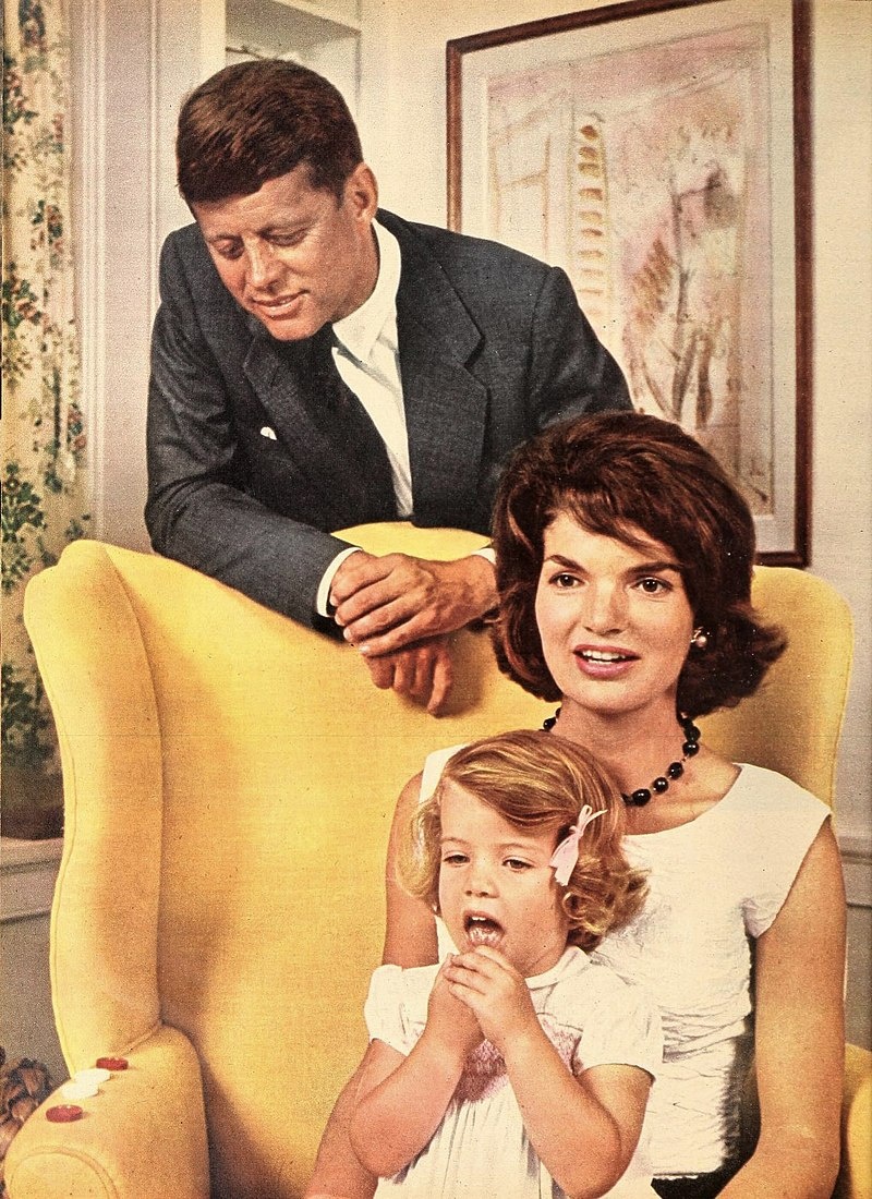 John F. Kennedy, Jacqueline Kennedy e Caroline Kennedy, 1960 