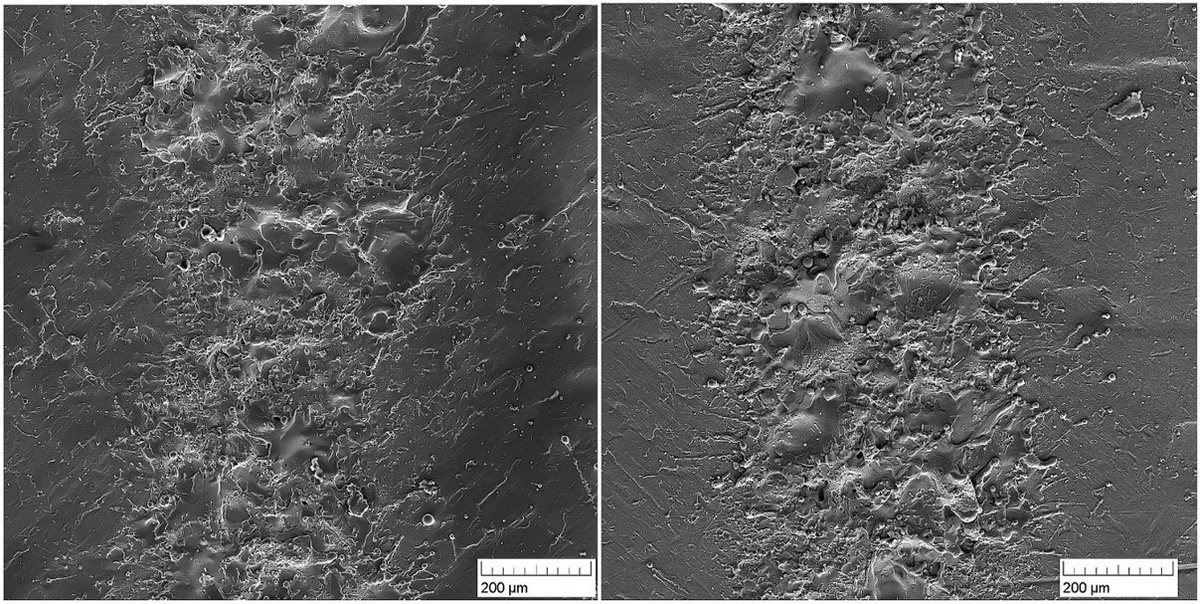 Микрофотографии получаемых танталовых слоев в воздухе (слева) и аргоновой атмосфере (справа). Источник: Владимир Кошуро