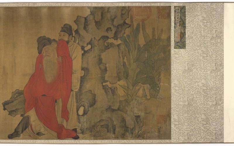 «Пьяные поэты». Неизвестный художник дин. Мин (1368 — 1644 гг.). Тушь и цвет на шёлке