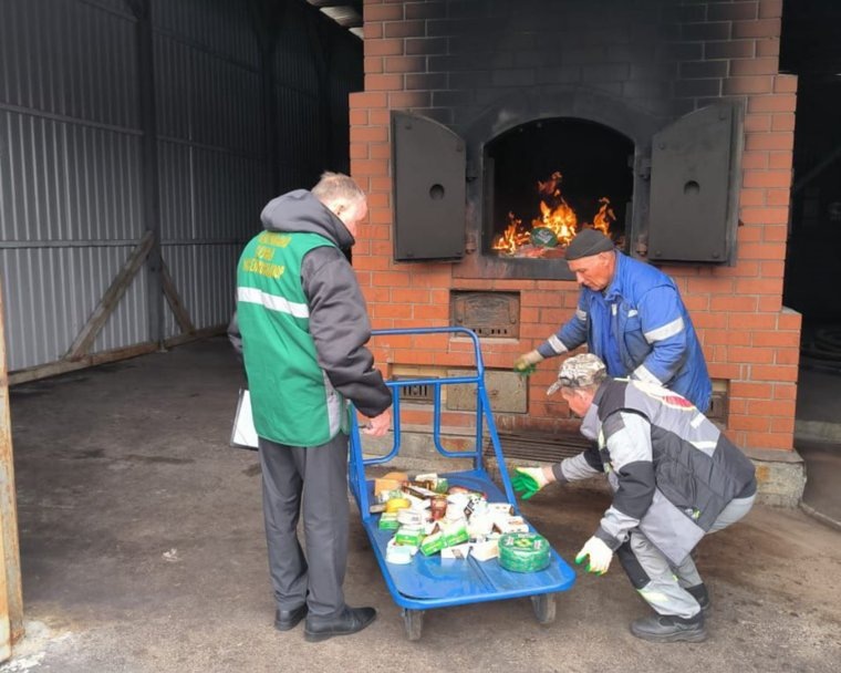 Сыр сгорел в печах поселка в Красноармейском районе. Фото: пресс-служба Уральского межрегионального управления Россельхознадзора