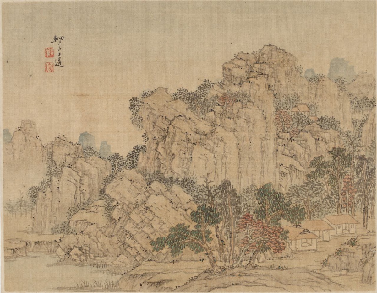 «Пейзажи». Вань Шанлинь, 1739 — 1813 гг. Тушь и цвет на шёлке