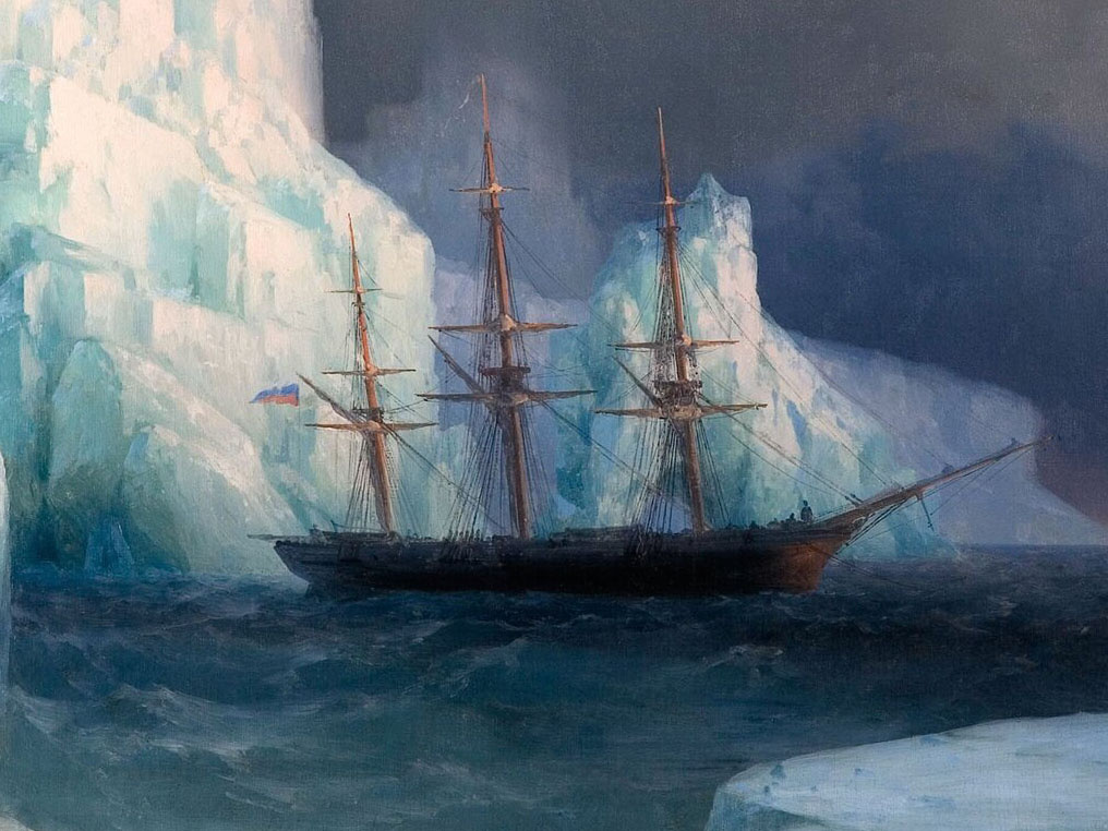 Фрагмент картины «Ледяные горы в Антарктиде» И. Айвазовского