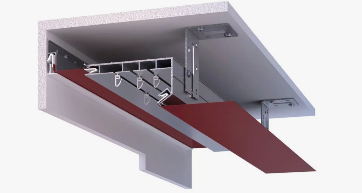 Схема крепления ПК 15 профиля для натяжного потолка