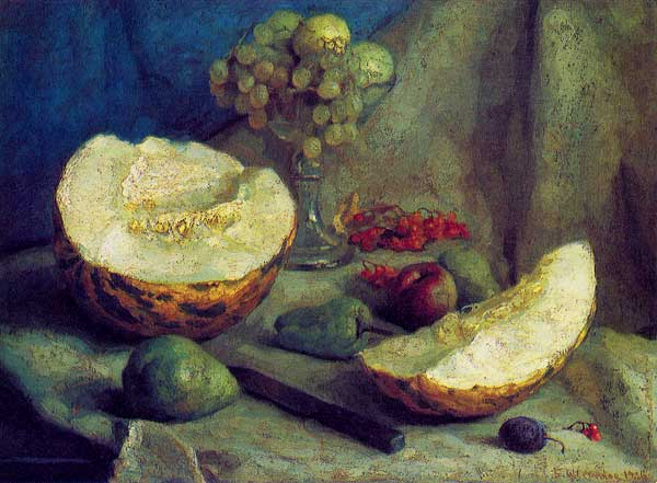 Б.В.Щербаков. Натюрморт с дыней. 1936.