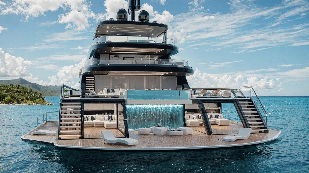 Водопад скрывает тоннель между корпусами